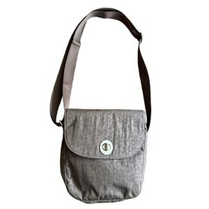 EUC BAGGALLINI Womens Crossbody Bag Brown Animal Print Nylon Lightweight